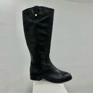 INC for Macy's "Fawne" Wide-Calf Leather Riding Boot (Black) Size 8.5W